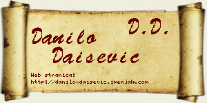 Danilo Daišević vizit kartica